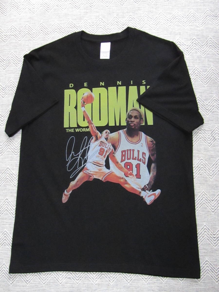 【未使用品】 NBA RODMAN #91 デニス・ロッドマン BULLS シカゴ・ブルズ Tシャツ ユニフォーム　黒　L　ジョーダン_画像7