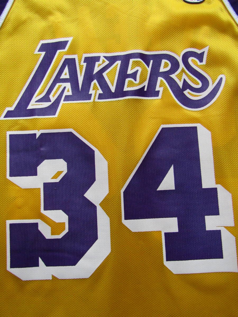 【希少】 NBA LAKERS シャキール・オニール O’NEAL #34 レイカーズ Champion チャンピオン製 ヴィンテージ ユニフォーム シャツ シャック