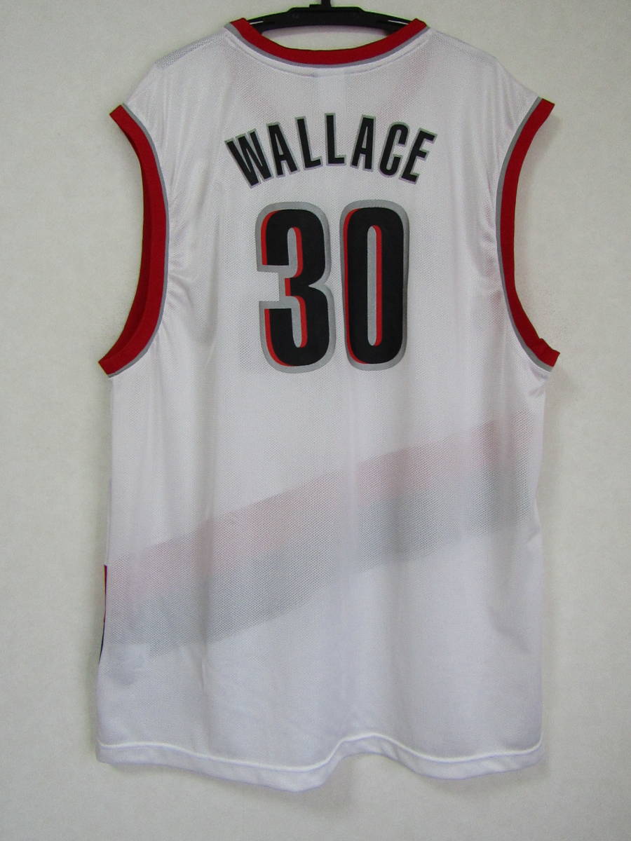 【美品】 NBA BLAZERS ラシード・ウォレス WALLACE ＃30　ポートランド・ブレイザース reebok リーボック製 ユニフォーム バスケ シャツ XL_画像2