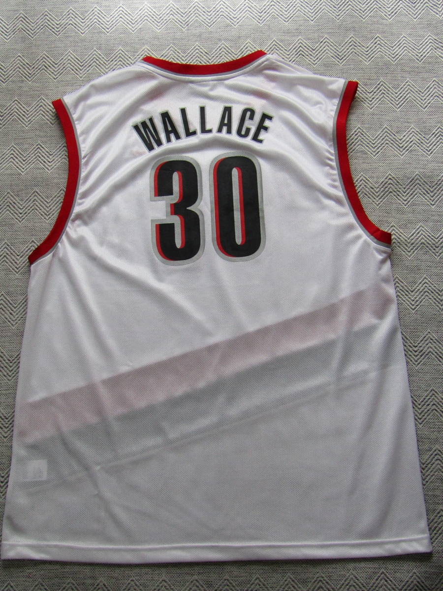 【美品】 NBA BLAZERS ラシード・ウォレス WALLACE ＃30　ポートランド・ブレイザース reebok リーボック製 ユニフォーム バスケ シャツ XL_画像9