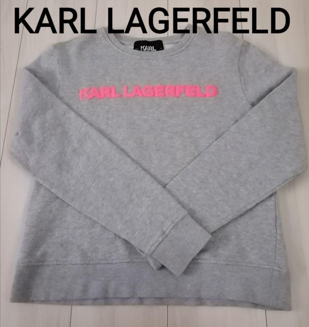 3552 Karl Rugger ferudo/XS/ sweat / tops / reverse side nappy / gray / cotton /Karl Lagerfeld