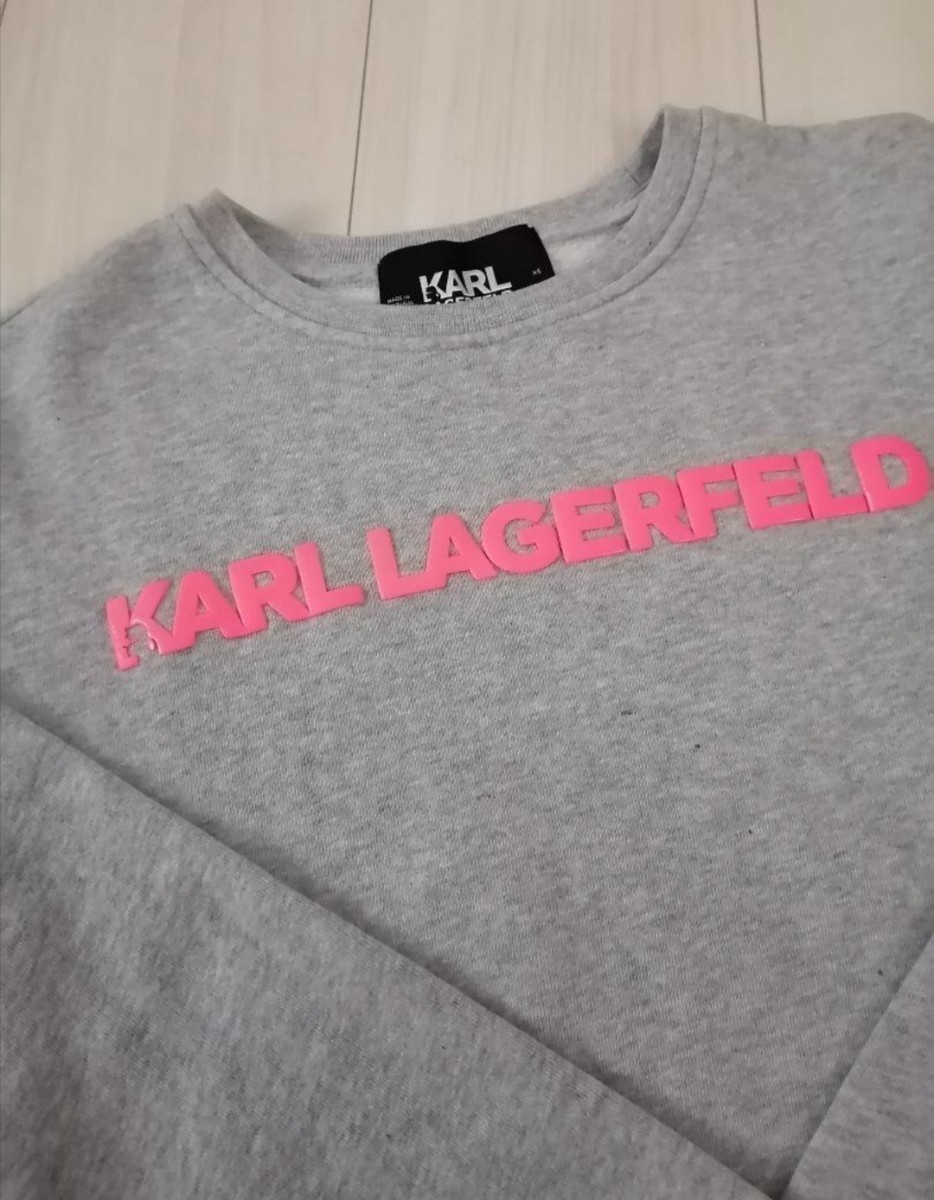 3552 Karl Rugger ferudo/XS/ sweat / tops / reverse side nappy / gray / cotton /Karl Lagerfeld