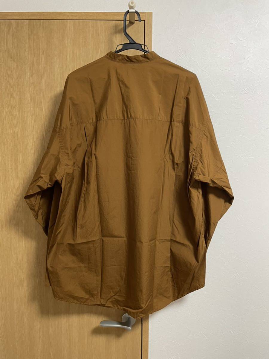 Graphpaper Broad Oversized Band Collar Pullover Shirt ブラウン F GM213-50060B グラフペーパー オーバーサイズ バンドカラーシャツ 3