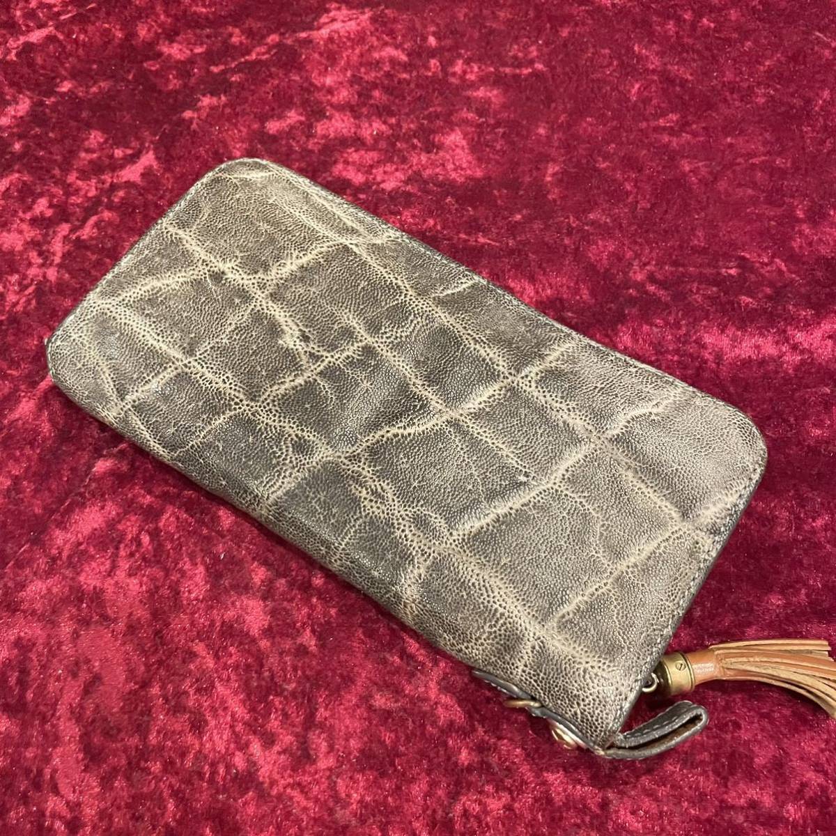 通販 人気】 希少 ウォレット 長財布 ラウンド ゾウ革 エレファント