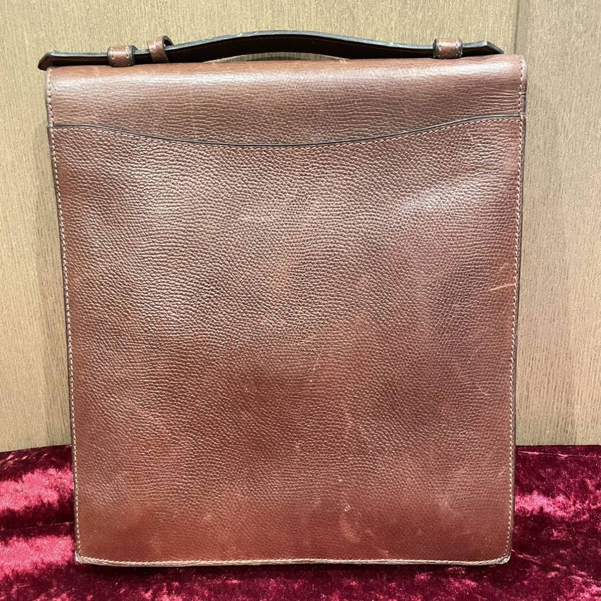 高級 vintage DELVAUX デルヴォー デルボー レザー 書類バッグ ハンドバッグ ビジネスバッグ_画像3