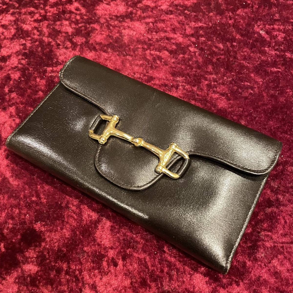 希少 極美品 vintage CELINE セリーヌ ビット金具 レザー 長財布 ウォレット