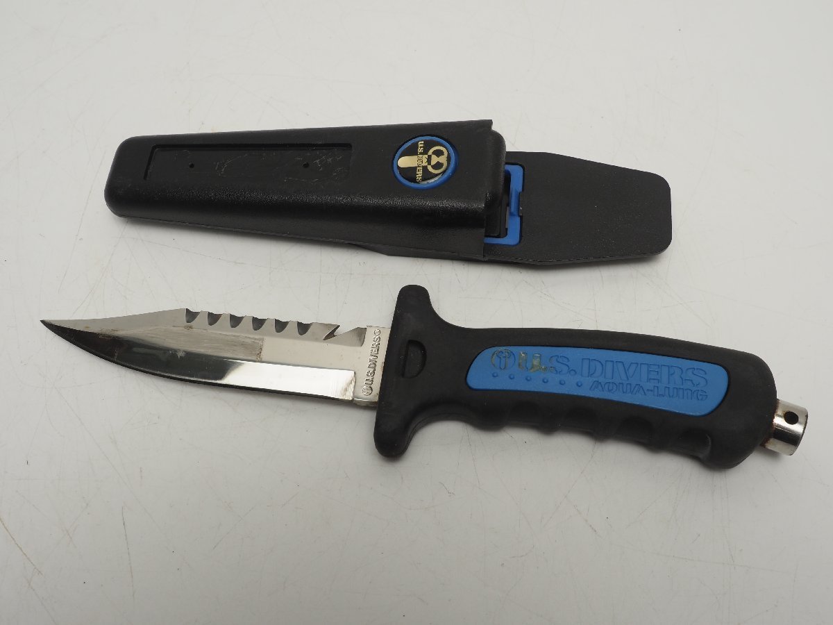 USED AQUALUNG aqualung U.S.DIVER diver knife Hammer attaching total length 24. rank :A scuba diving supplies [U52812]