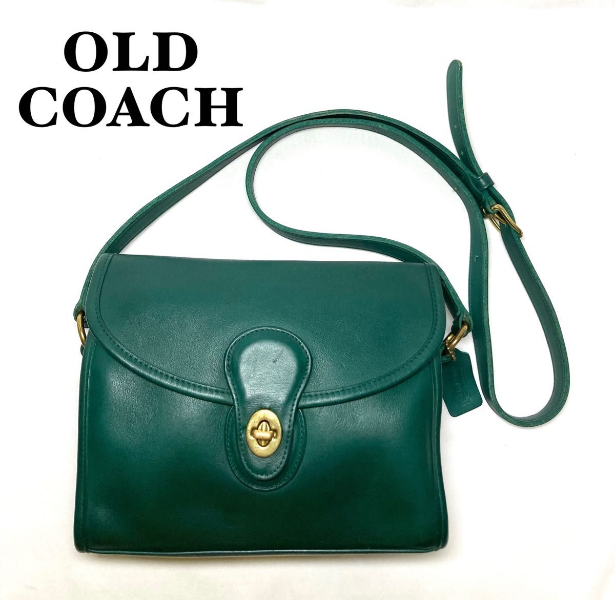 old coach ショルダーバッグ グリーン×ゴールド-