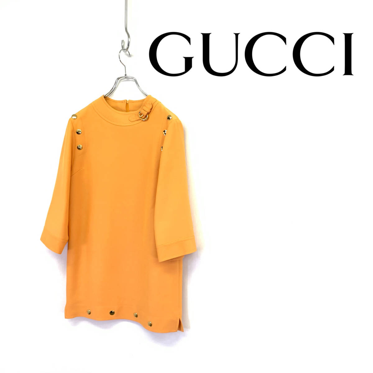 20SS GUCCI グッチ ネックベルト ボタン チュニック ワンピース-