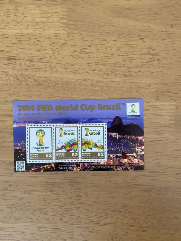即決　82円切手　切手シート　小型シート　2014 FIFA World Cup Brazil　 日本公式記念切手_画像1