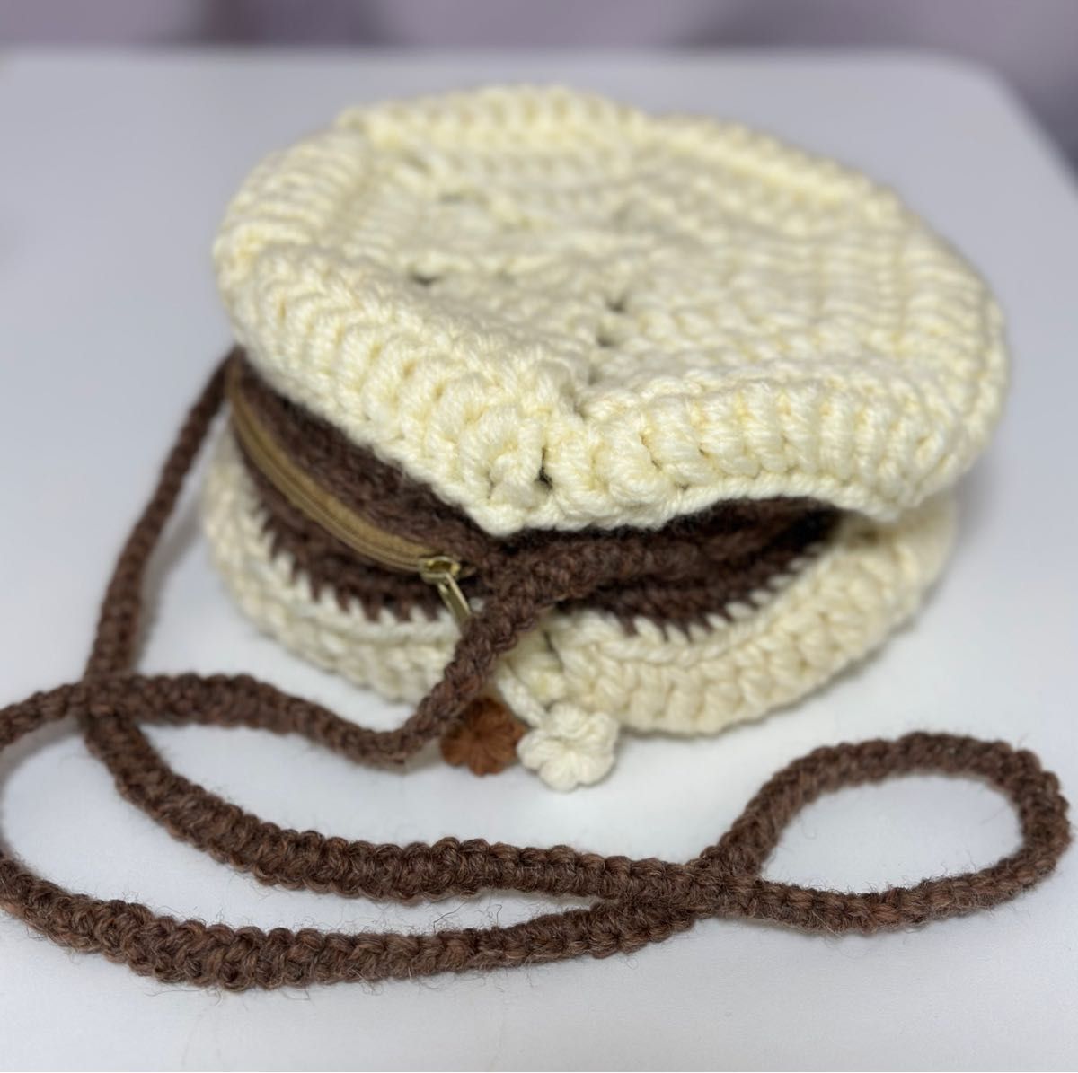 毛糸　ハンドメイド　手芸　レディース　ハンバーガー　バッグ　編み物　