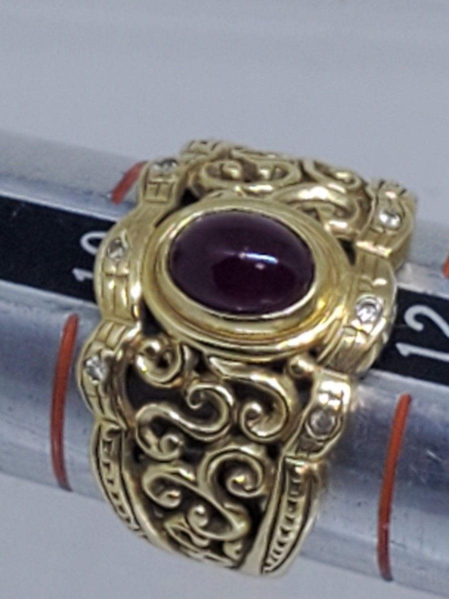 K18 オーバル ルビー 透かしリング アンティーク | alfasaac.com