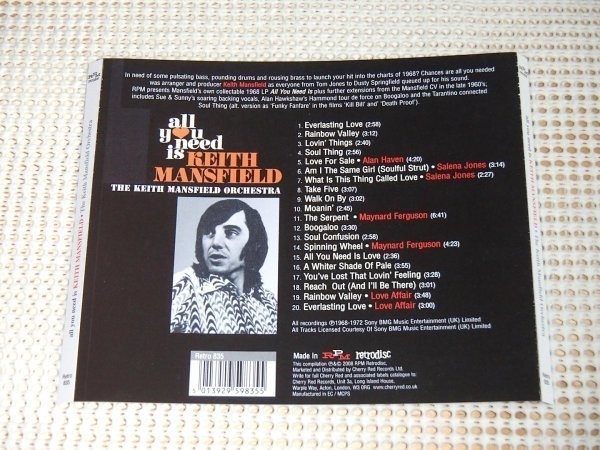 廃盤 Keith Mansfield Orchestra キース マンスフィールド All You Need Is Keith Mansfield/ RPM /8曲追加盤/Love Affair Salena Jones 等_画像3