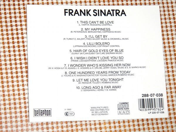 レア 廃盤 Frank Sinatra フランク シナトラ / Bellaphon / AAD / This Can't Be Love My Happiness I'll Get By Long Ago & Far Away 収録