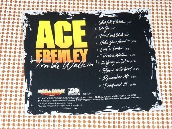 初期廃盤 22P2 3051 Ace Frehley エース フレイリー Trouble Walkin / KISS ギター/ Sandy Slavin ( riot ) Richie Scarlet ( mountain )