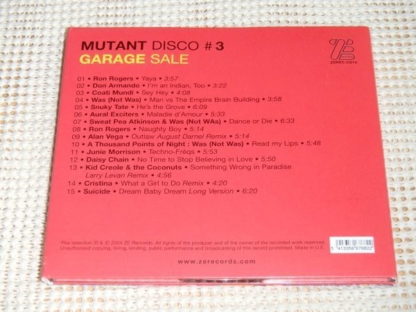 廃盤 Mutant Disco Volume 3 Garage Sale / ZE Records 異形 ディスコ 名コンピ / Suicide Ron Rogers Aural Exciters Junie Morrison 等