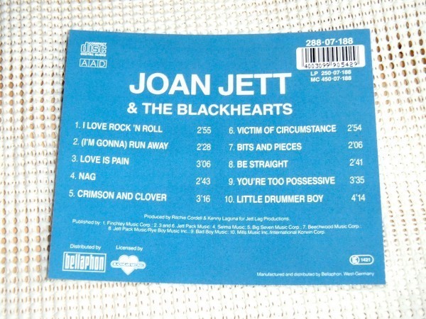 廃盤 独盤 Joan Jett & The Blackhearts ジョーン ジェット ザ ブラックハーツ I Love Rock 'N Roll / Eric Ambel Kenny Laguna 参加 名作