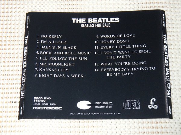 LIMITED EDITION 高音質 beatles for sale ビートルズ ORIGINAL STEREO RECORDING MDCD1240 / masterdisc / Paul McCartney John Lennon_画像3