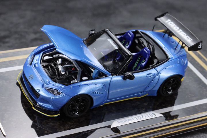 1/64 Ym model mazda Rocket Bunny Pandem MX-5 Roadster マツダ ロケットバニー ロードスター　ブルー_画像2