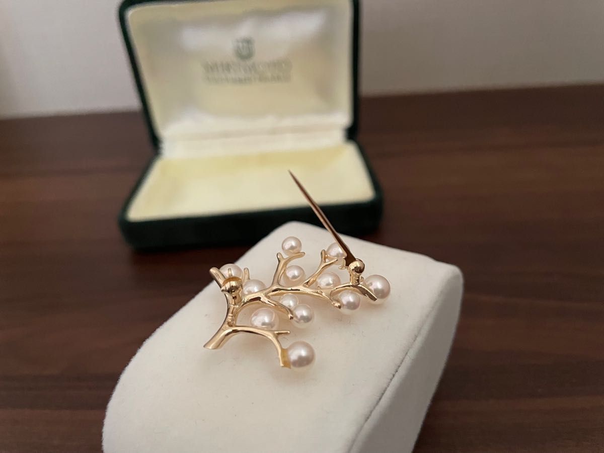 MIKIMOTO ミキモト 真珠 ブローチ 幸福の木 K14 イエロー MIKIMOTO ミキモト 真珠 ブローチ 幸福の木 K14 イエロー