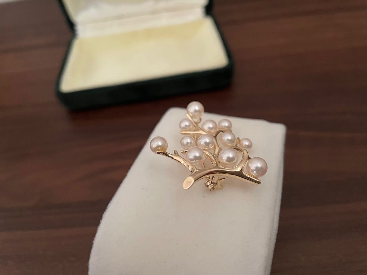 MIKIMOTO ミキモト 真珠 ブローチ 幸福の木 K14 イエロー MIKIMOTO ミキモト 真珠 ブローチ 幸福の木 K14 イエロー