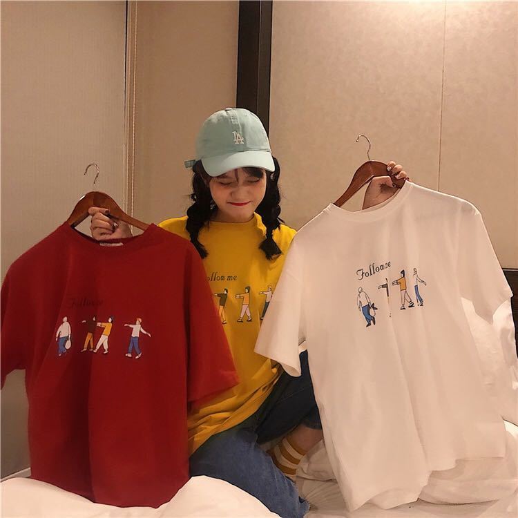 ビッグシルエット プリント Tシャツ シャツ 半袖 オーバーサイズ カットソー メンズ レディース 丸首 デザイン 人気 黄色 イエロー L_画像9