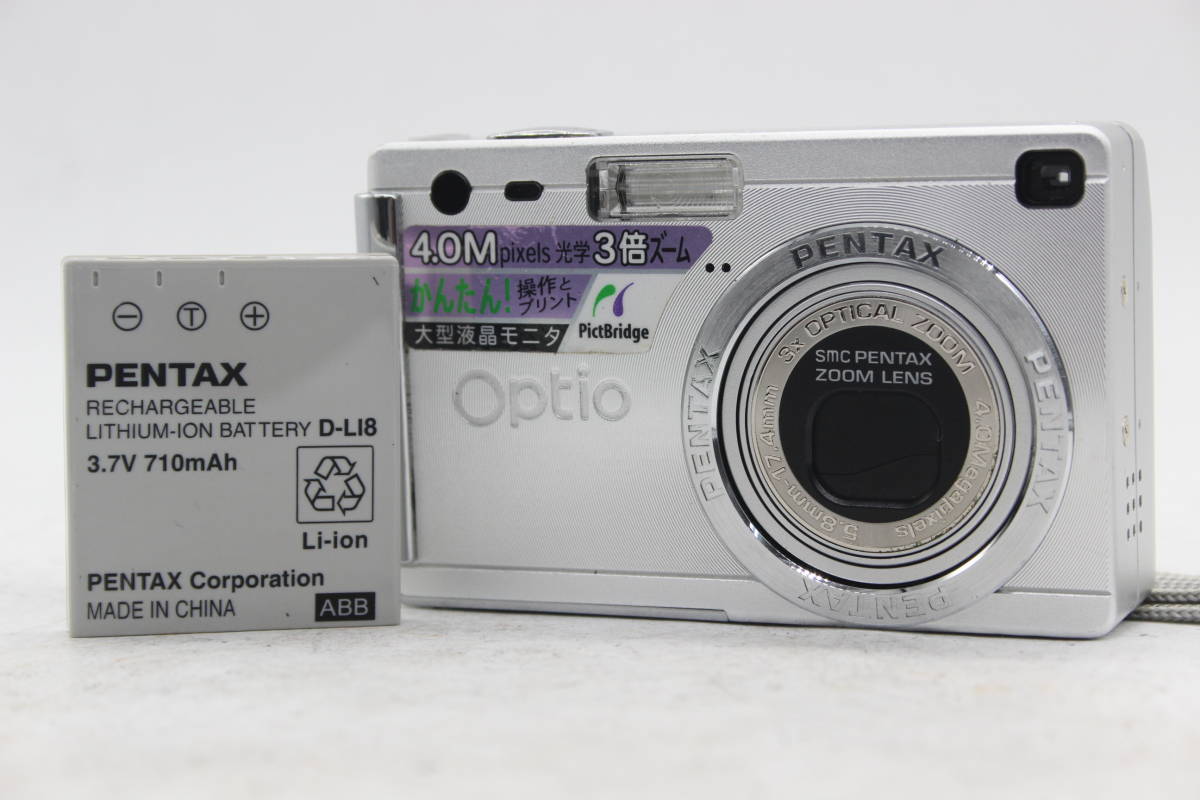 【返品保証】 ペンタックス Pentax Optio S4i 3x バッテリー付き コンパクトデジタルカメラ C4941_画像1