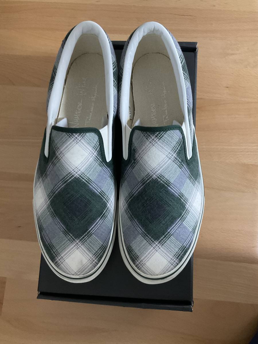 【高品質】 チェック グリーン ナンバーナイン (N)INE NUMBER スリッポン soloist 美品 サイズ9 靴 【高品質】 チェック グリーン ナンバーナイン (N)INE NUMBER スリッポン soloist 美品 サイズ9 靴