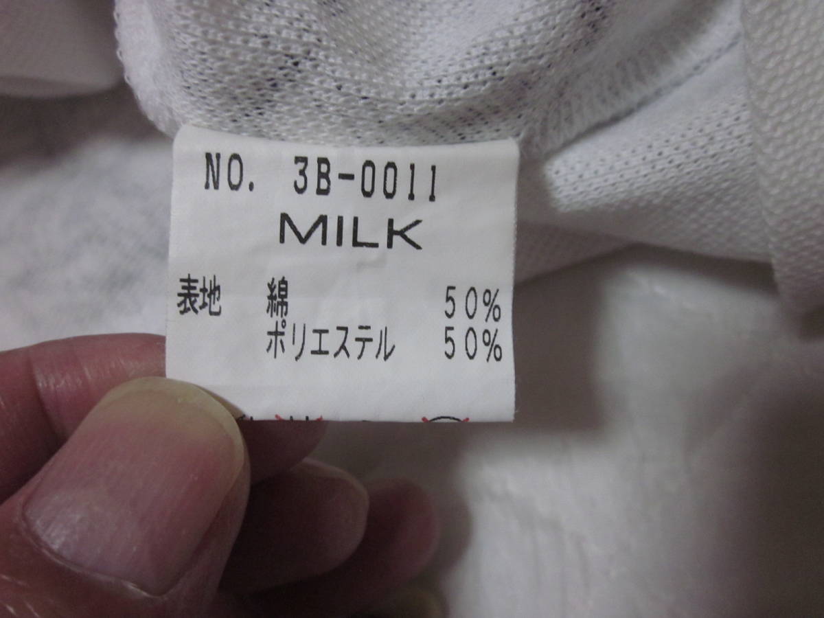 ★★★【3/11・大幅値下げ】MILK BOY ミルク：ジップアップデザインポロシャツ：タランチュラアート：MADE IN JAPAN：サイズ38：送料無料_品質表示タグ：1