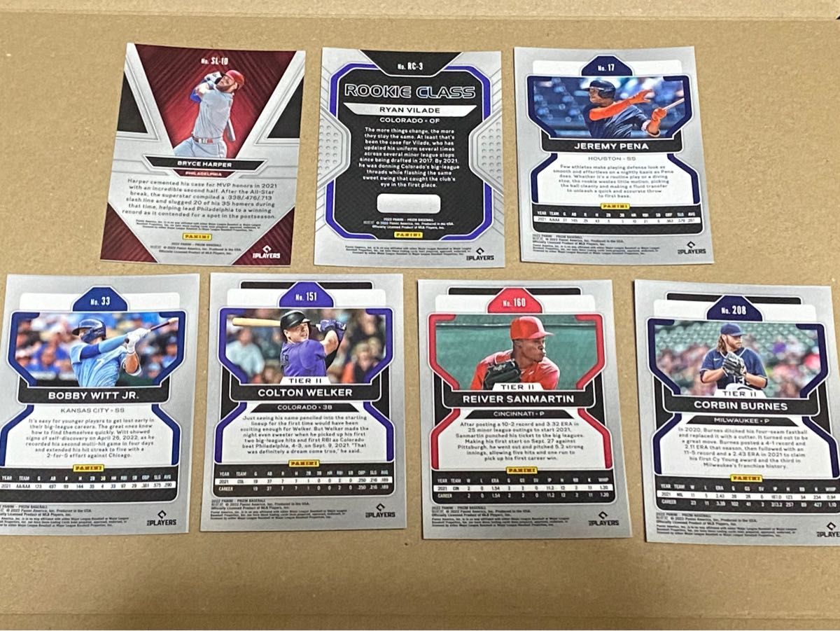 PLAYERS 2022 PANINI PRIZM BASEBALL MLB カード7枚セット