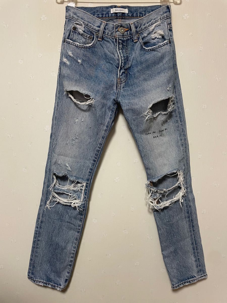 moussy マウジー クラッシュデニム ジーンズ デニムパンツ