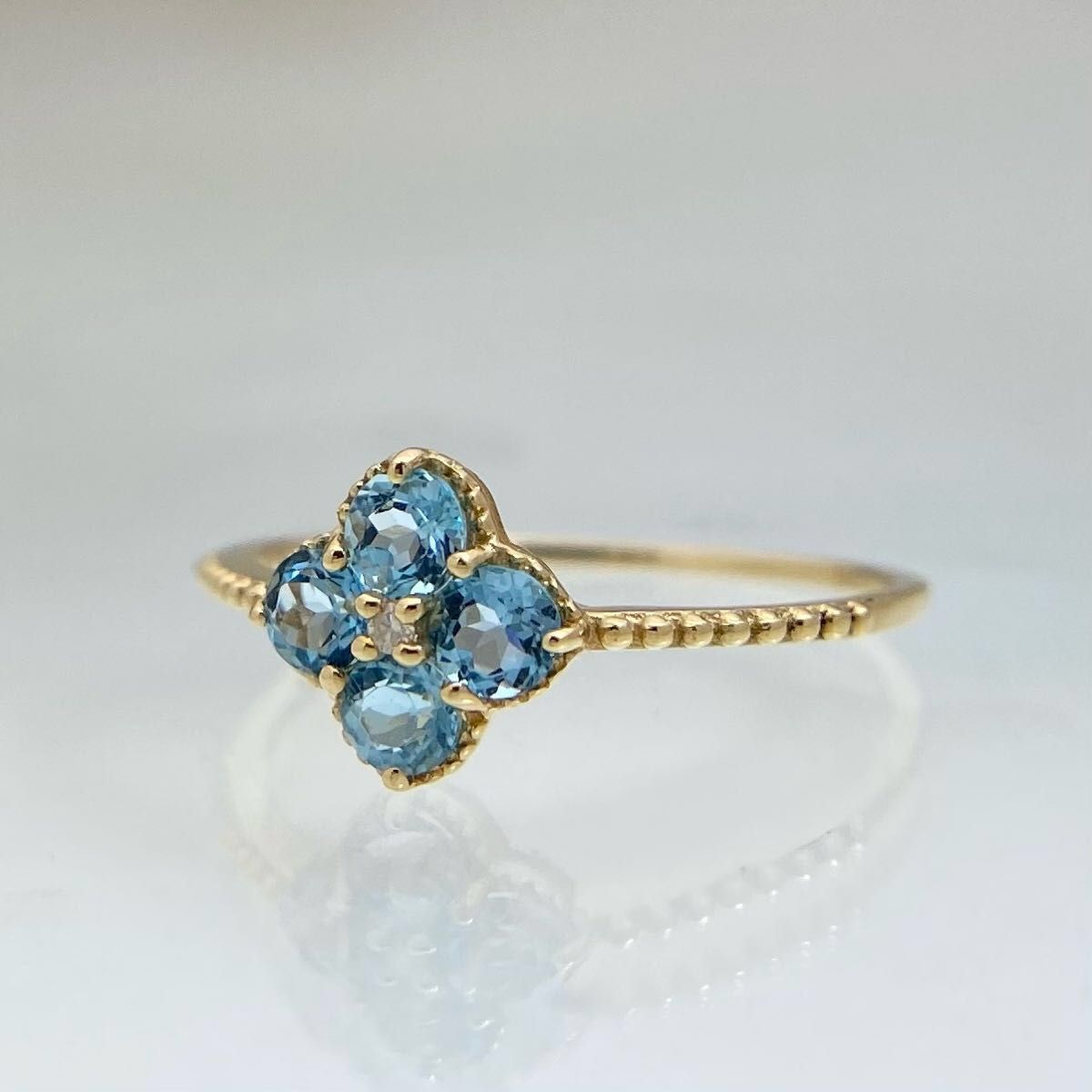 新品 ブルートパーズ ダイヤモンド リング 0.60ct K18 | noonanwaste.com