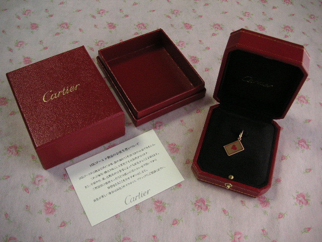 Cartier カルティエ エースオブハート チャーム PG 750 ピンクゴールド K18 ハート トランプ 2C ロゴ ネックレス ブレスレット トップの画像1