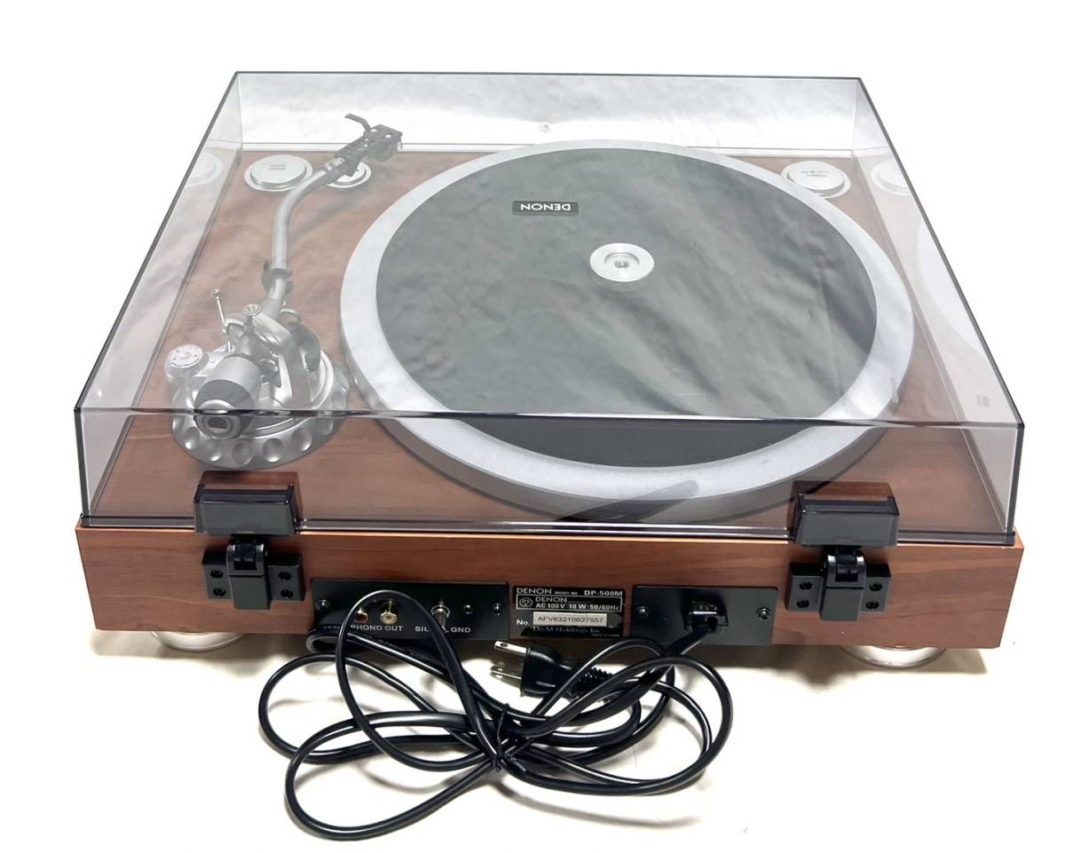 ☆ 未使用品 Denon デノン アナログレコードプレーヤー DP-500M 木目 ハイ・トルクモーター ダイレクトドライブ方式 ターンテーブル_画像9