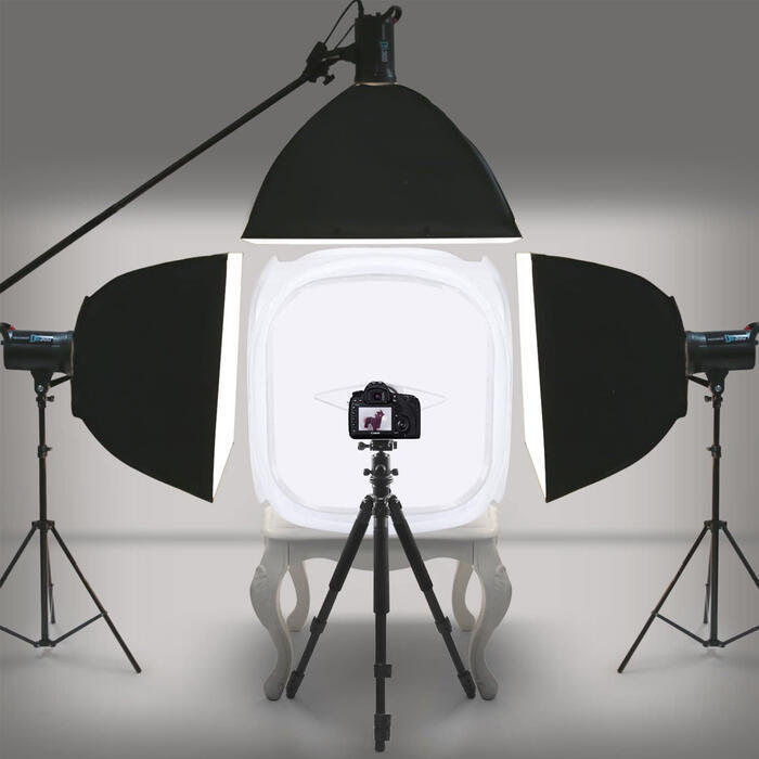  photographing for 4 color. back screen attaching photo blue / red / green / white compact Studio 