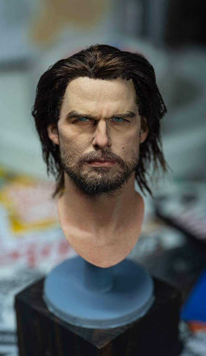 1/6 トムクルーズ 植毛カスタムヘッド ラストサムライ ネイサン・オールグレン ホットトイズ iminime