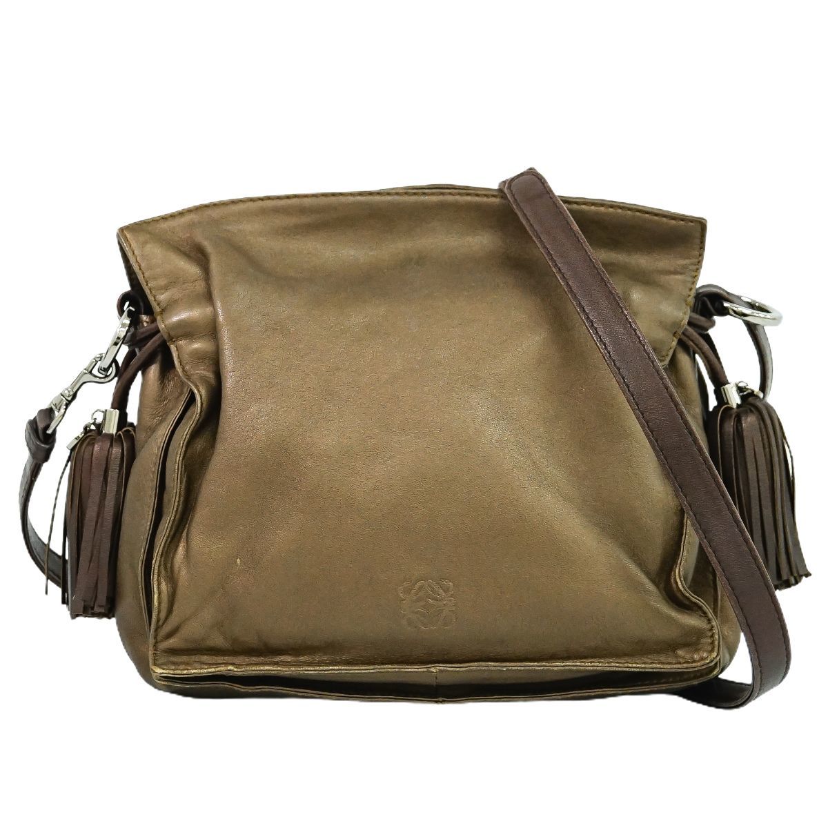 本物 ロエベ LOEWE フラメンコ アナグラム タッセル ショルダーバッグ