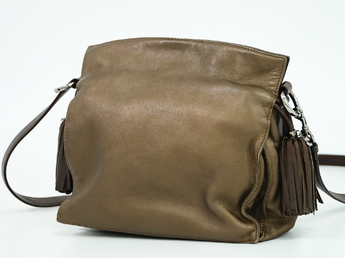 本物 ロエベ LOEWE フラメンコ アナグラム タッセル ショルダーバッグ