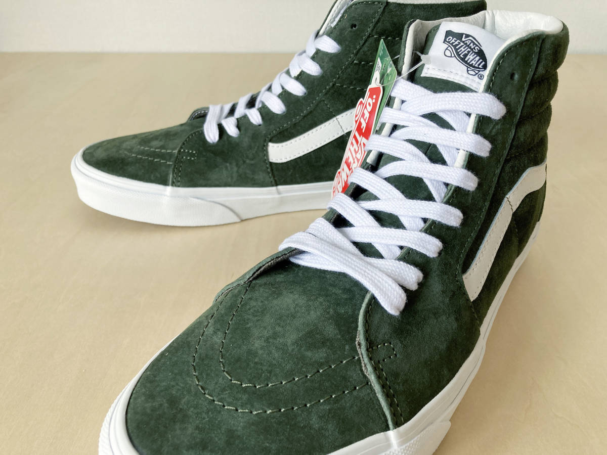 【特価】28cm 緑 バンズ スケハイ VANS SK8-HI [ PIG SUEDE ] GRAPE LEAF/T.WHITE US10/28cm VN0A4BVT50K 撥水_画像2