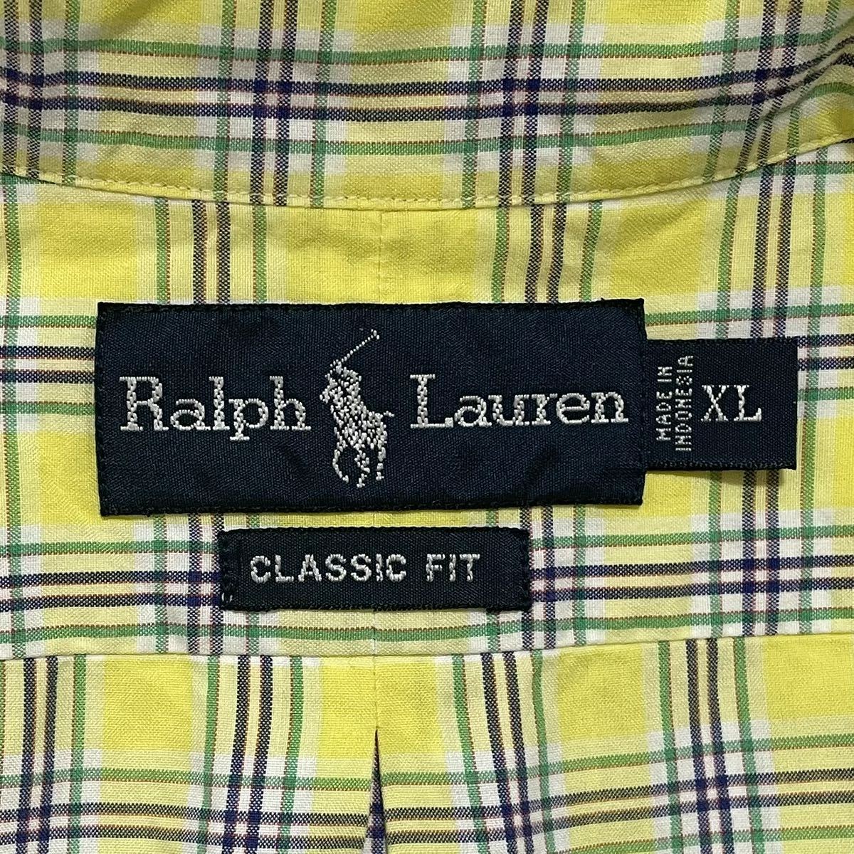 【人気ブランド】Ralph Lauren ラルフローレン 半袖 BDシャツ ボタンダウンシャツ ビッグサイズ XLサイズ チェック 刺繍ポニー 23-67