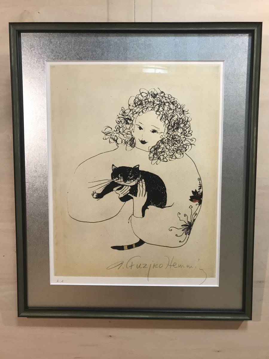 フジ子・ヘミング 「エスター」 銅版画 直筆サイン フジ子・ヘミング 「エスター」 銅版画 直筆サイン