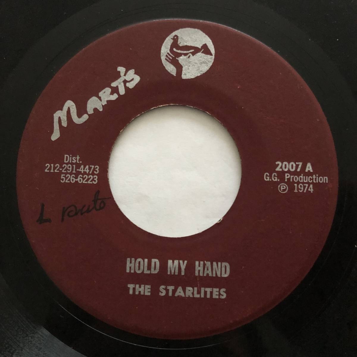 試聴 / THE STARLITES / HOLD MY HAND /Mart's/Reggae/'74/big hit !!/7inch/814_画像1