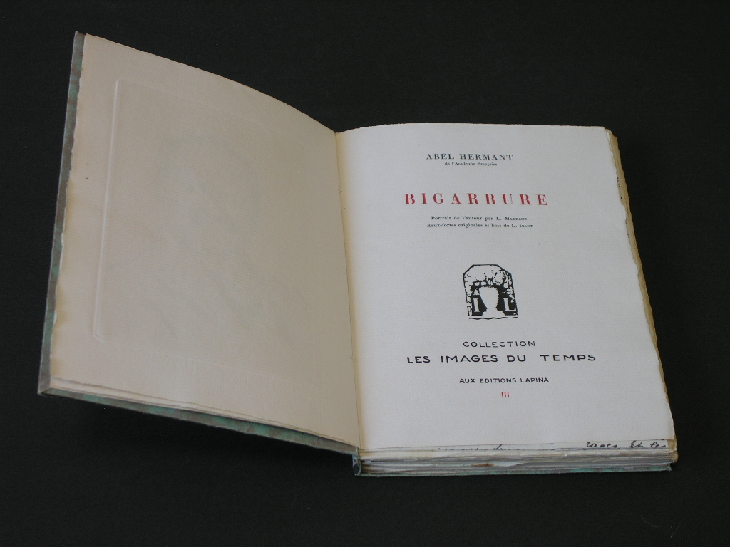 「BIGARRURE」（1928年）●ルイ・イカールによるエッチング5点・木版画10点入り●アベル・エルマン著●エディション番号付き1115部の限定本_画像4