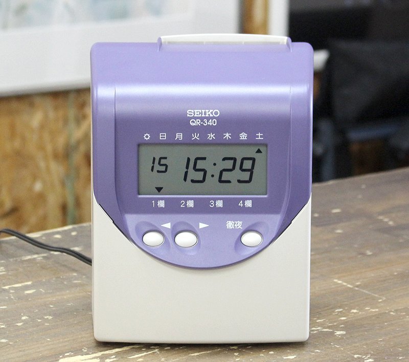印字確認済み SEIKO/セイコー タイムレコーダー QR-340 徹夜ボタン