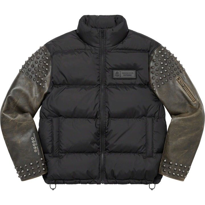 SUPREME UNDERCOVER puffer jacket 袖レザー スタッズダウン JKT