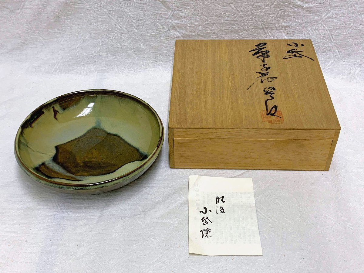 11870/小岱焼 菓子器 健軍窯 近重治太郎 栞付 共箱 茶道具_画像1