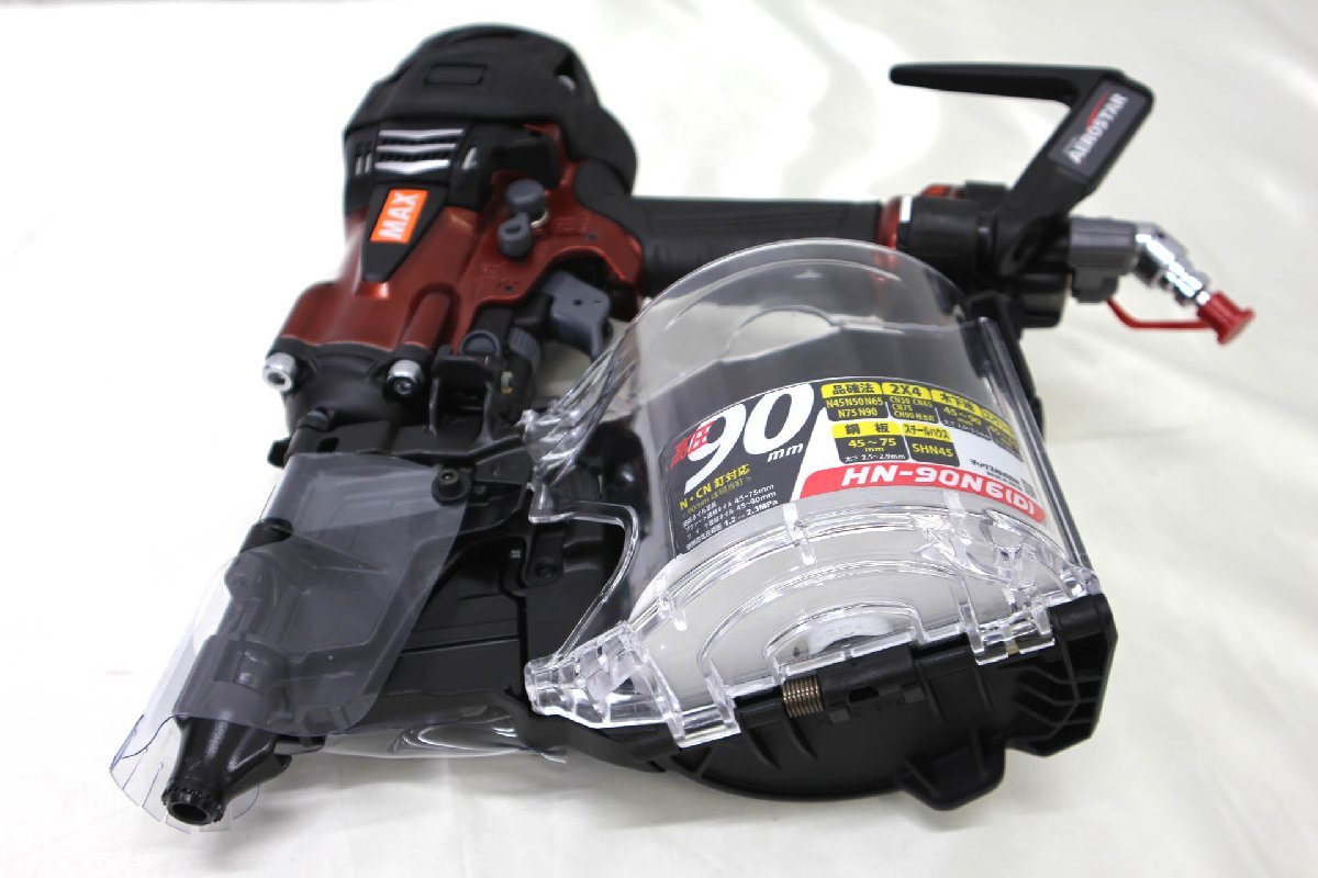 未使用品>MAX 高圧コイルネイラ HN-90N6(D)-R マイスターレッド