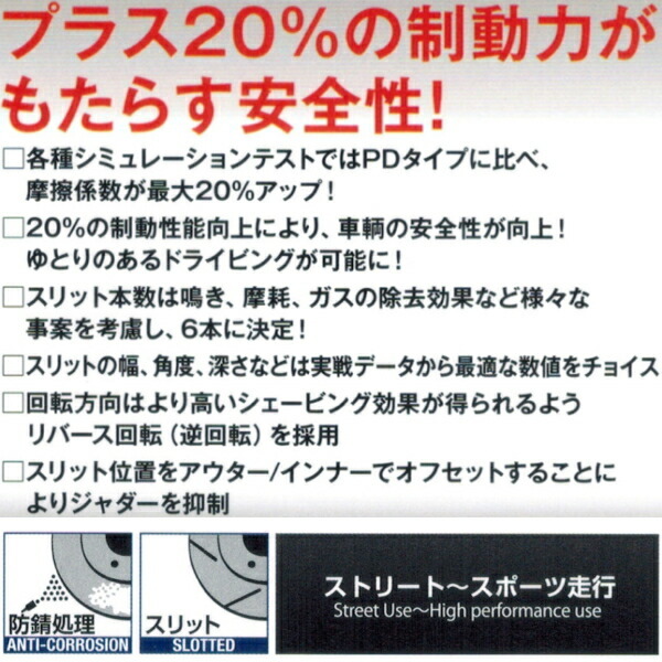 DIXCEL SDスリットローターF用 RB3/RB4オデッセイLI/MX/MXエアロ 車台No.1300001～用 08/10～13/10_画像2