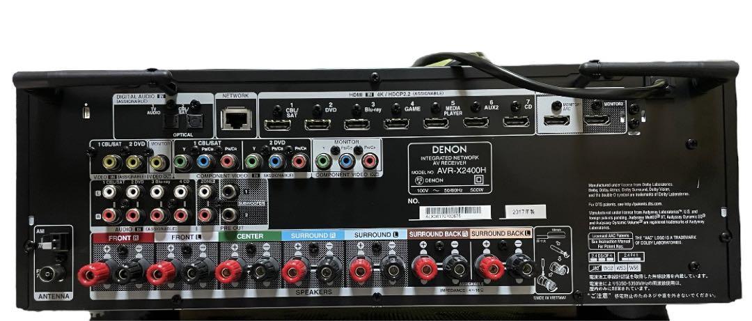 熱販売 極上美品 DENON デノン 7.2ch AVアンプ AVR-X2400H ブラック 黒