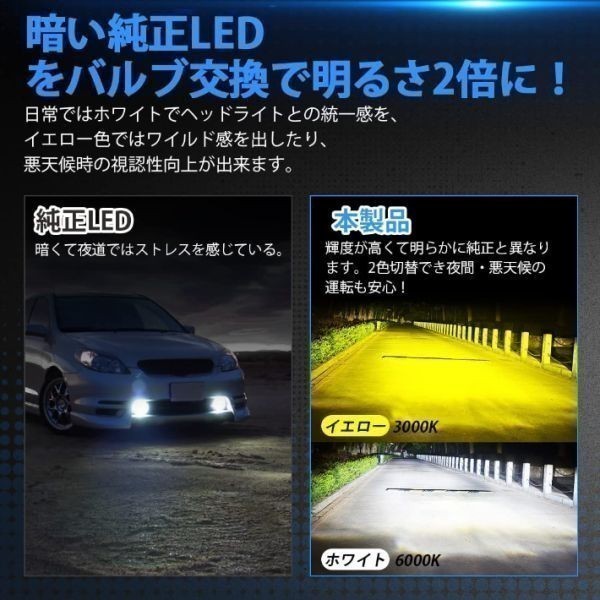 (P) LED フォグランプ L1B ホワイト イエロー 白黄 純正スイッチで2色切替可 サンバートラック S500系 R4.1月～ L1B 用 車種別